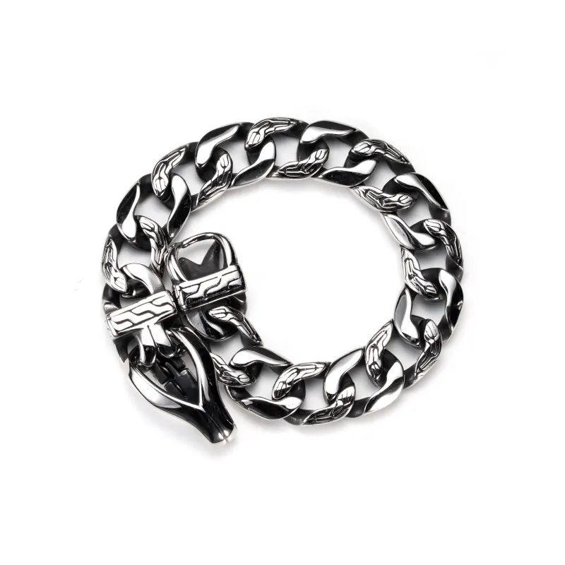 ACIUM Steel, Black Silver Bracelets Unisex-2