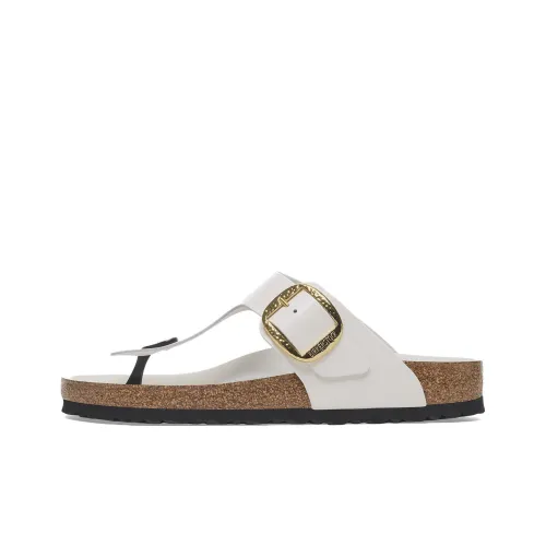 Birkenstock Gizeh Big Buckle Abrasion Resistant Flip Flops Women's White Regular Loose Fit