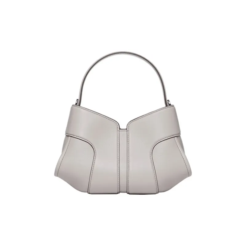 ZESH Cow Leather Handbag Trumpets Women's Porcelain Gray-0
