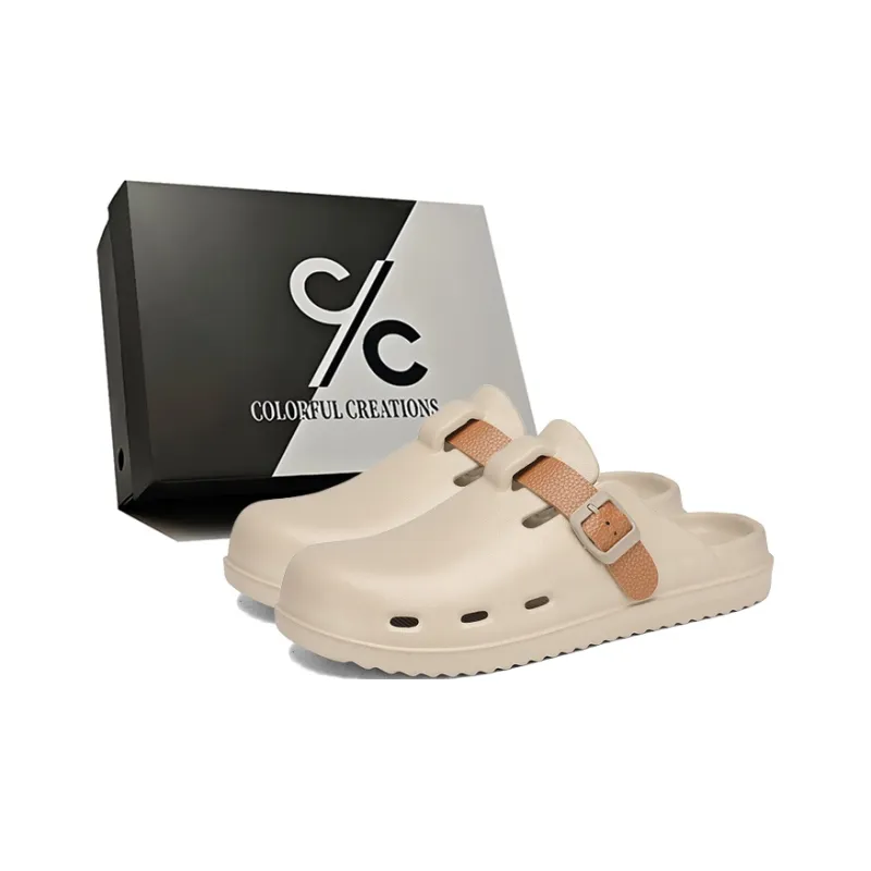 Colorful Creations EVA Quiet Odor Resistant Abrasion Resistant Slip Resistant Closed Toe Slippers Men's-0