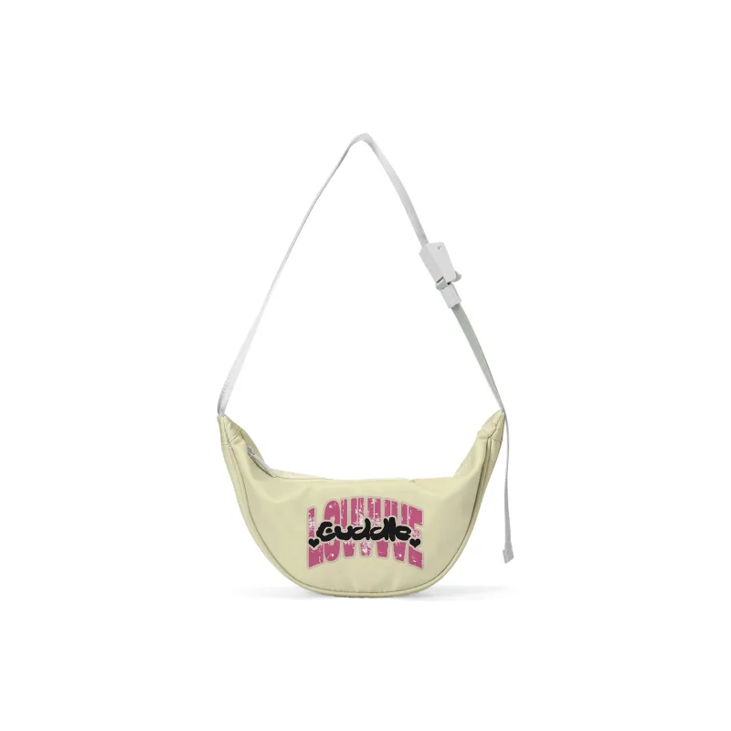 QRST Polyester Crossbody Bag, Shoulder Bag Unisex White/Apricot-6