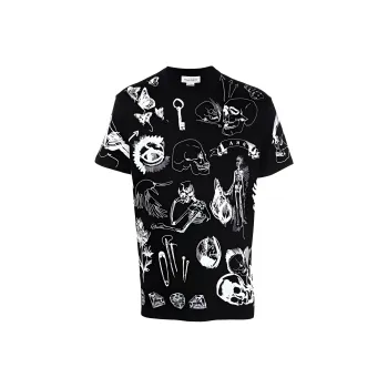 Alexander McQueen T Shirts Men Black