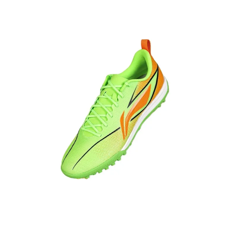 LiNing Firm Ground, Artificial Ground Anti Slip Wear Resistant Soccer Shoes Men's Fluorescent Fresh Grass Green-1