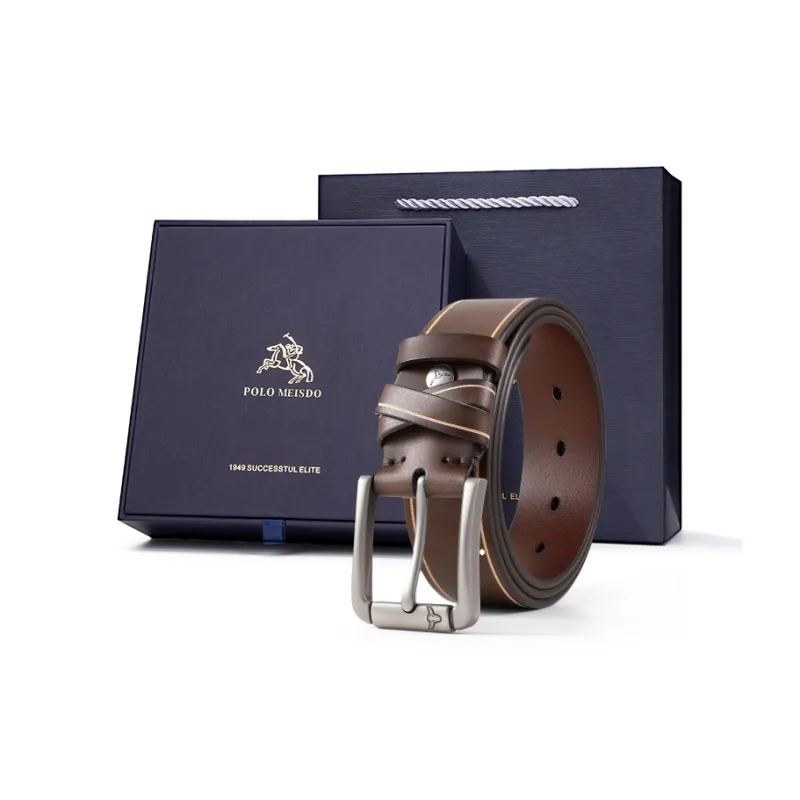 POLOMEISDO Cow Leather Belts Men's Width 3.8cm-6