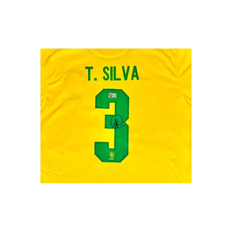 Three For Brazil Jersey Beckett Official Certification, Deluxe Framing, Outer Frame Approx. 65x85cm Unisex-3