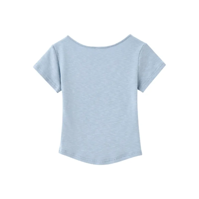 YGPRW T-Shirts Women's Gray Blue-1
