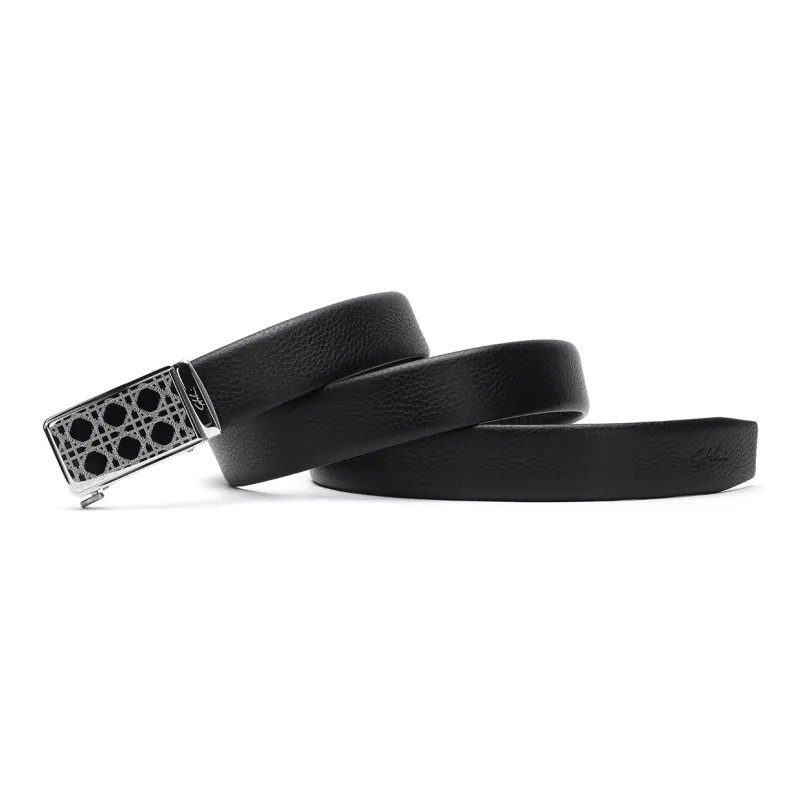 Satchi Cow Leather Belts Men's Black Width 3.45cm-2