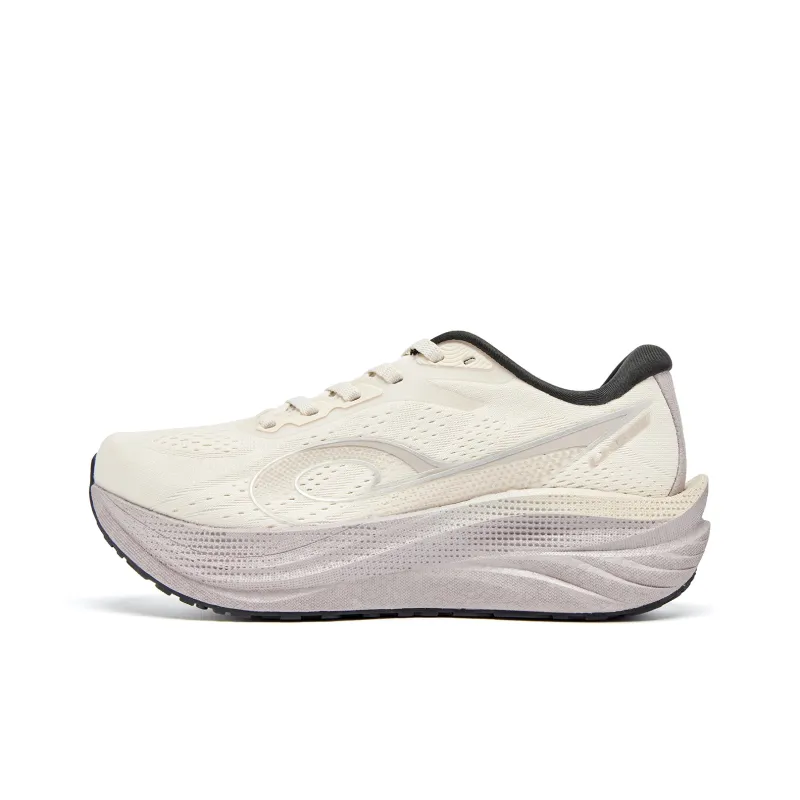 QIAODAN Navigation 600 Running Shoes Women's Low Top Ancient Porcelain White With A Hint Of Cherry Brown-0