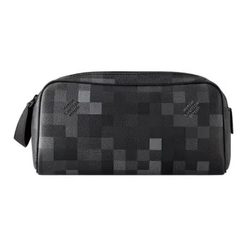 LOUIS VUITTON Dopp Kit Coated Canvas Toiletry Bag Men's Black