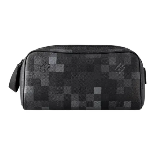LOUIS VUITTON Dopp Kit Coated Canvas Toiletry Bag Men's Black