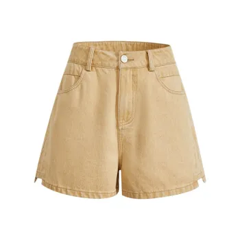 KUOSE Denim Shorts Women's Yellow