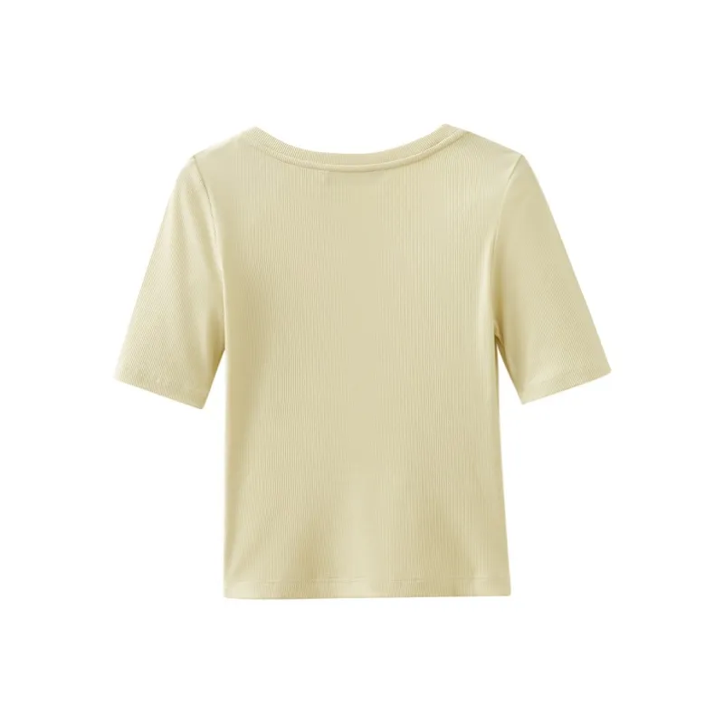 SHUIYUNJIAN T Shirts Women's Champagne Yellow-1