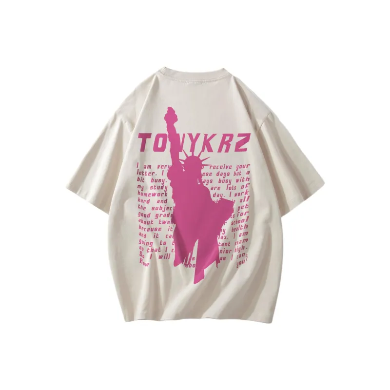 TONYKRZ T Shirts Unisex Light Beige Apricot-1