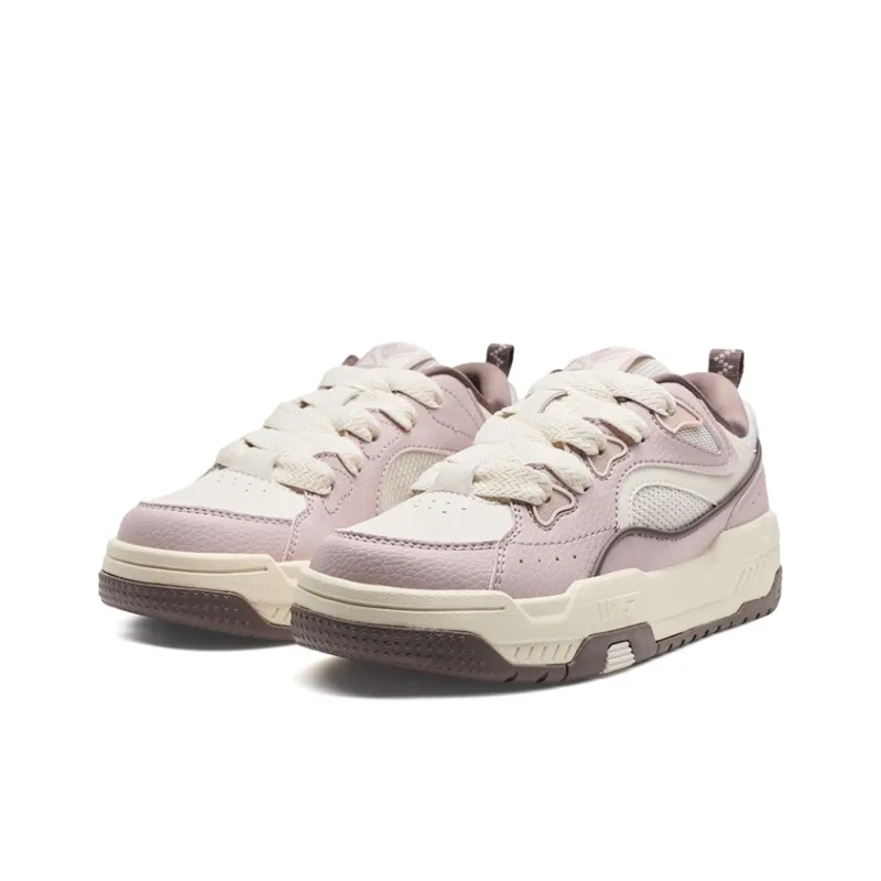 XTEP Reverse Cushioning Lightweight Height Increasing Low Top Skateboard Shoes Women's Arctic Pink/White Sand Gray-2