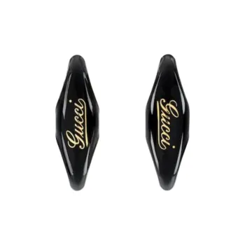 GUCCI Brass Earrings Unisex Black