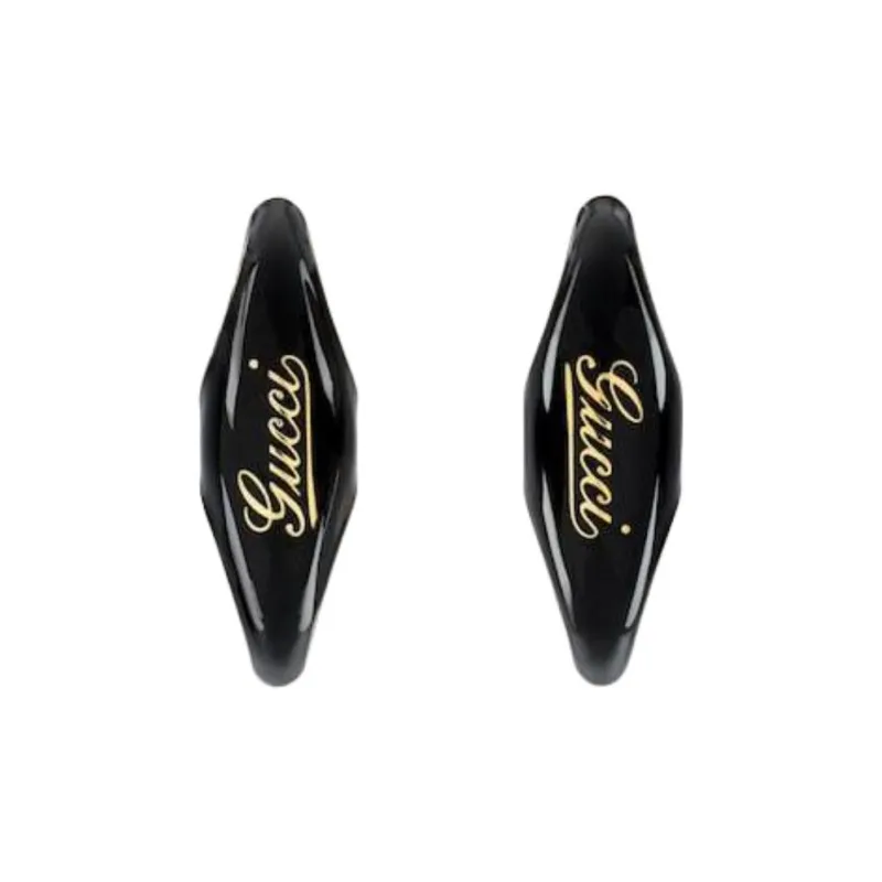 GUCCI Brass Earrings Unisex Black-0