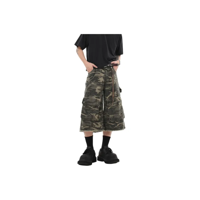 UNA RETA Cargo Shorts Unisex Army Green-0