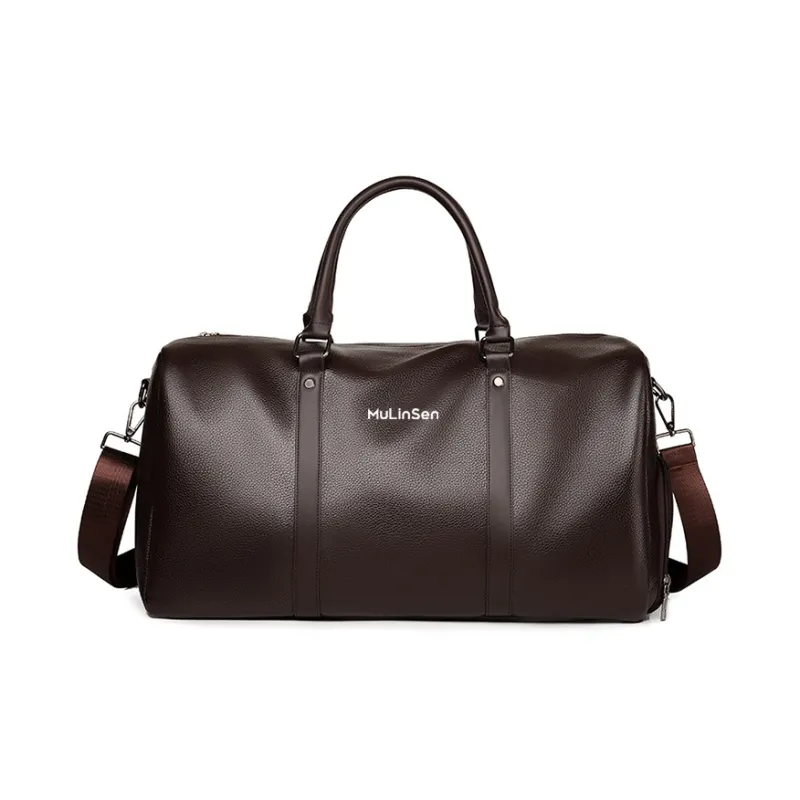 Mulinsen PVC Travel Bag Unisex Black/Brown-3