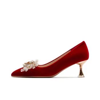 KATHRYN WILSON Slim Heel High Heels Women's Red