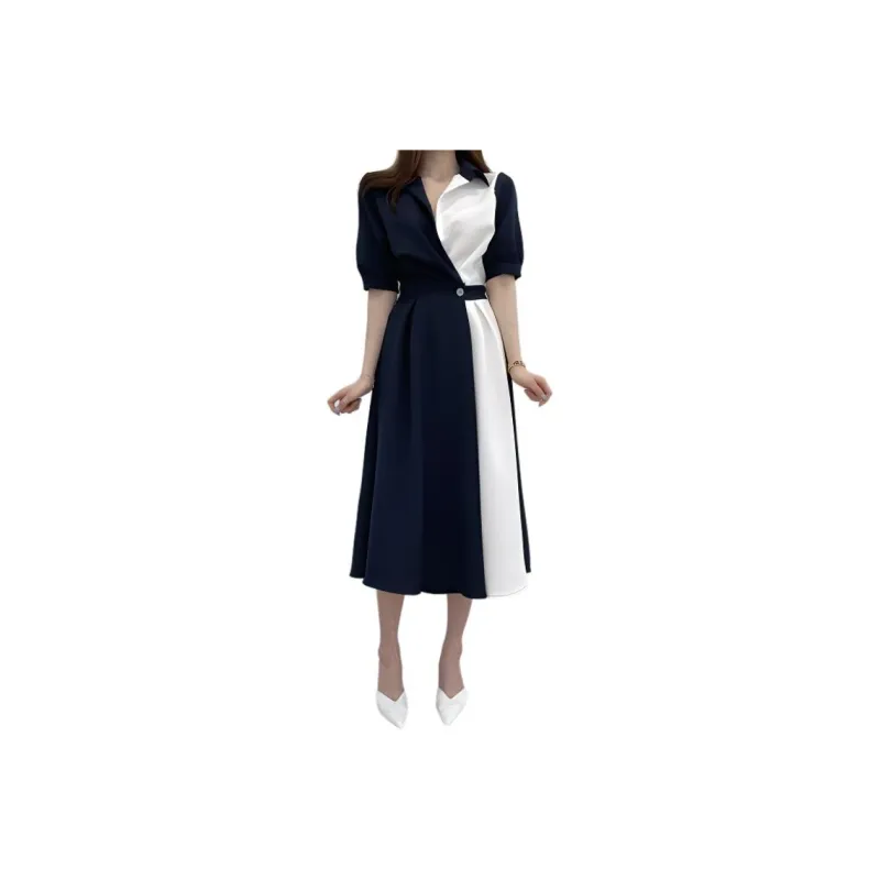 Flowers In Water Short Sleeved Dress Women's-5
