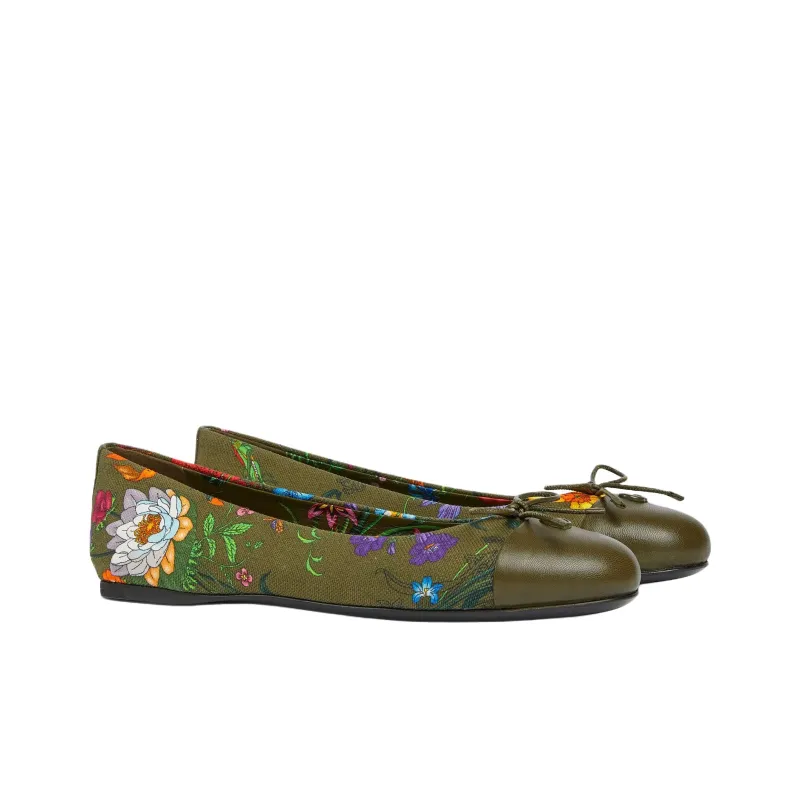 GUCCI Casual Single Shoes Women's Dark Green-2