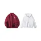 Burgundy Coat+White Sweatshirt