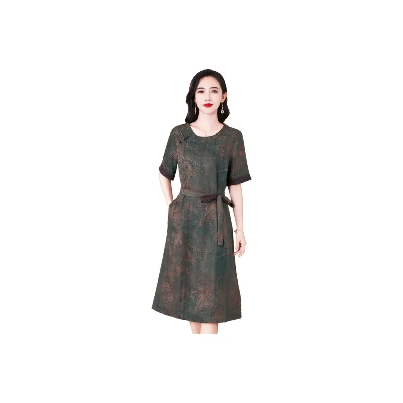 Yi Mengyuan Short Sleeved Dress Women's-0