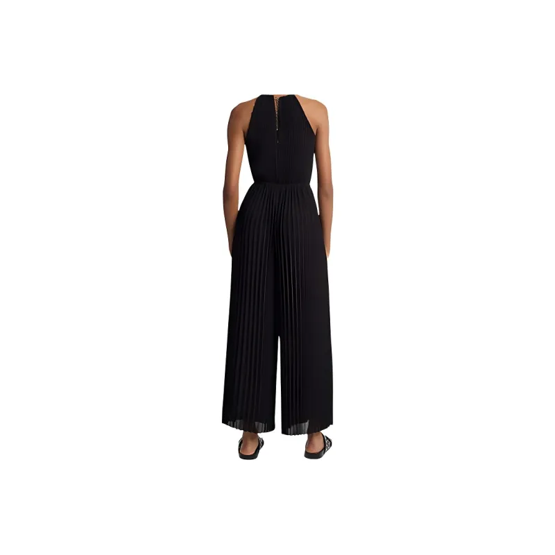 MICHAEL KORS Pleated Georgette Halter Jumpsuit-3