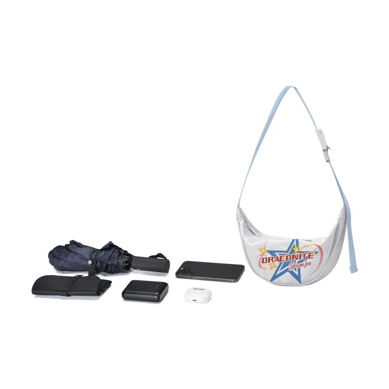 Spare No Pains. Polyester Shoulder Bag, Crossbody Bag, Fanny Pack, Sling Bag Unisex White/Yellow-19