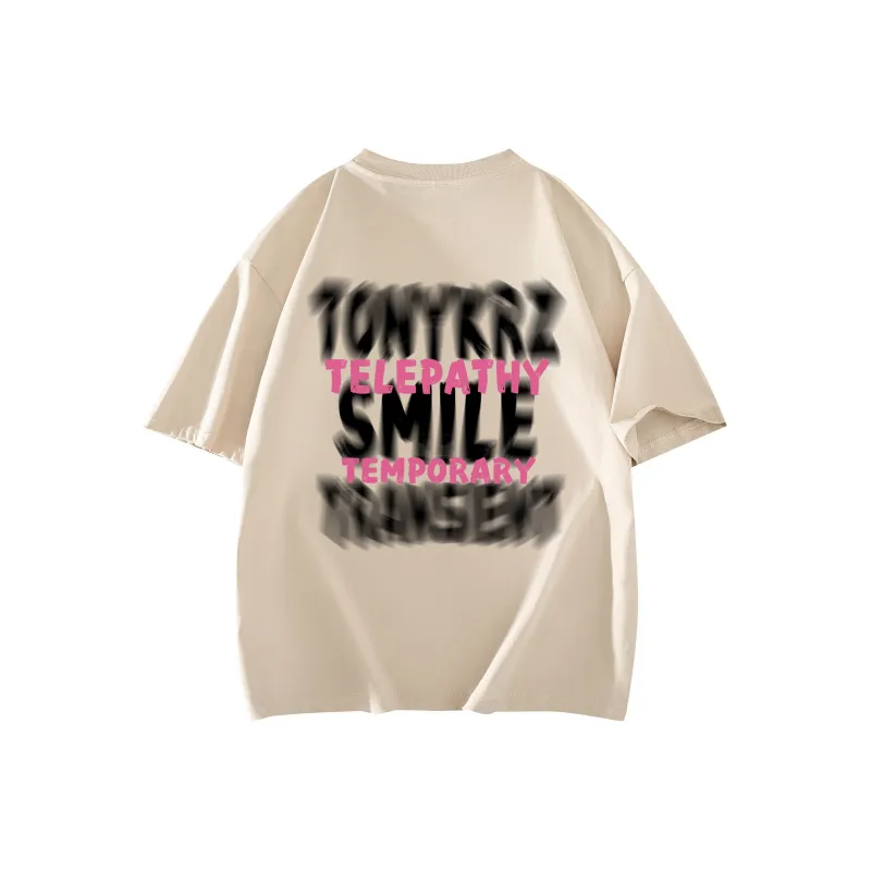 TONYKRZ T Shirts Unisex Light Beige Apricot-1