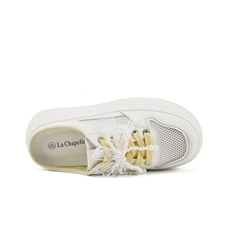 La Chapelle Closed Toe Slippers Women's Beige Yellow-5