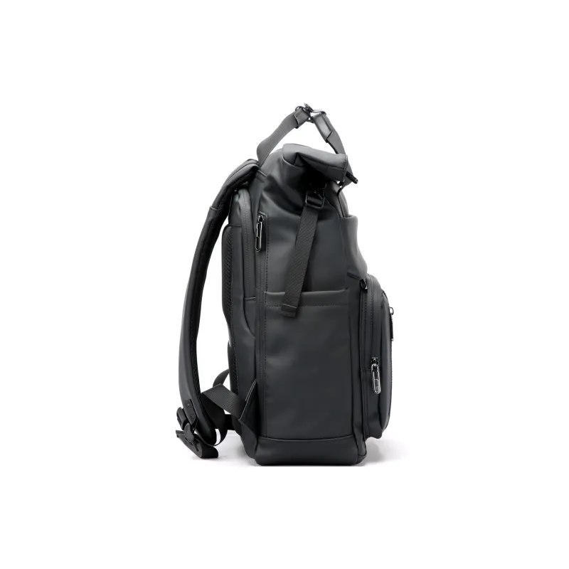 BOPAI Fabric, Synthetic Leather Backpack Unisex Black/Ideal White/Sand Lime-21
