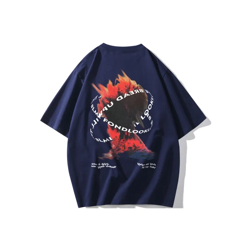 FONDLOOK T-Shirts Unisex Navy Blue-0