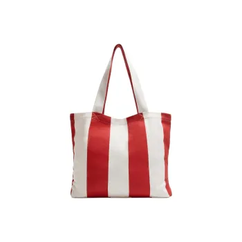 ZARA Cotton Tote Bag, Shopping Bag, Shoulder Bag Men's Red