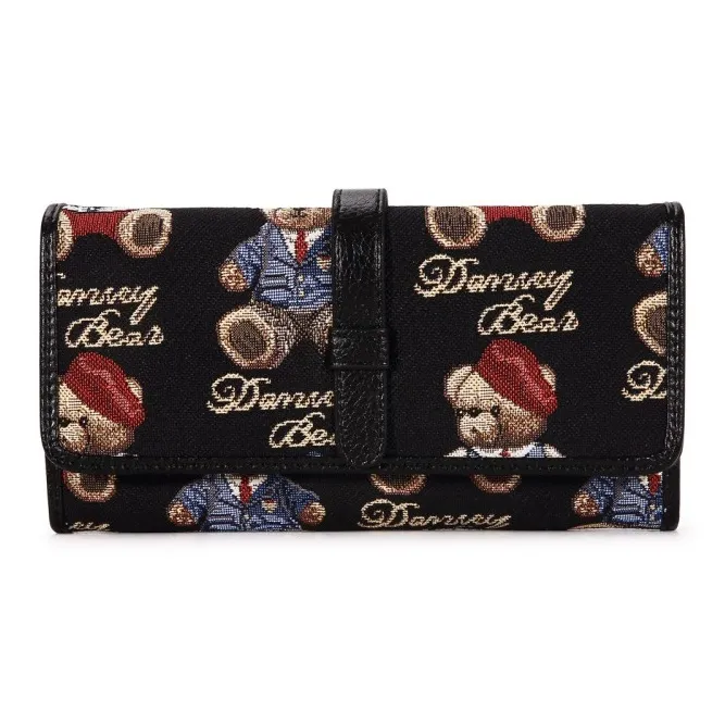 DANNYBEARJEANS Fabric Wallet Unisex Vintage Bear Blue/Gentleman Bear Red/Gentleman Bear Black/Rose Pink-7