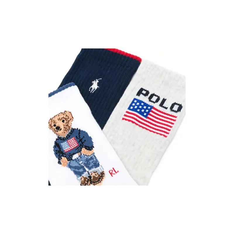 Polo Ralph Lauren SS25 Mid Calf Socks Women's 3 Pack-2