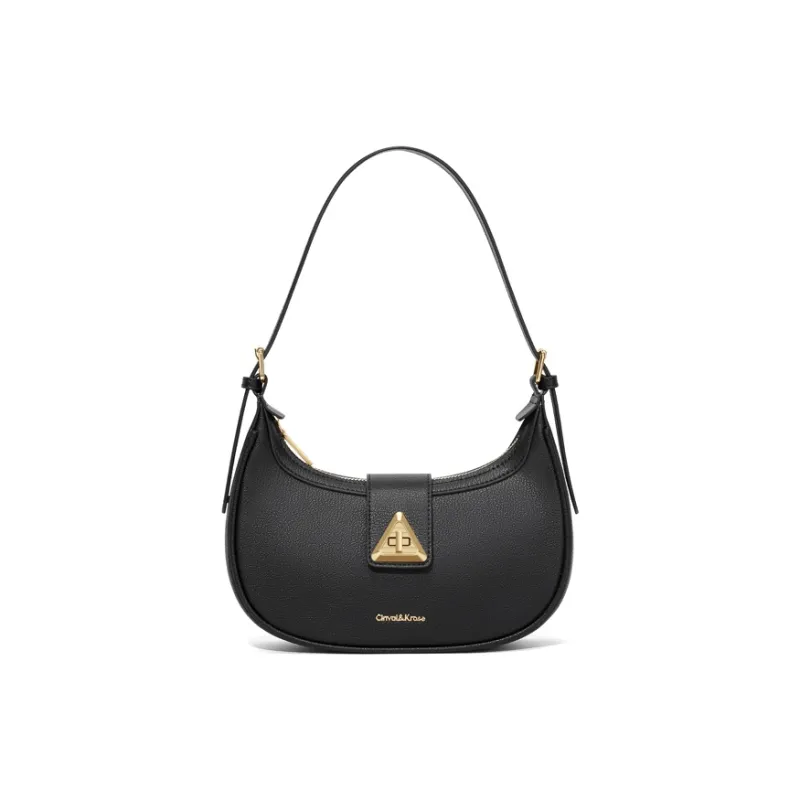CinvaiKrose Cow Leather Crescent Bag Shoulder Bag, Crossbody Bag Crescent Shoulder Bag Trumpets Women's Multicolor-3