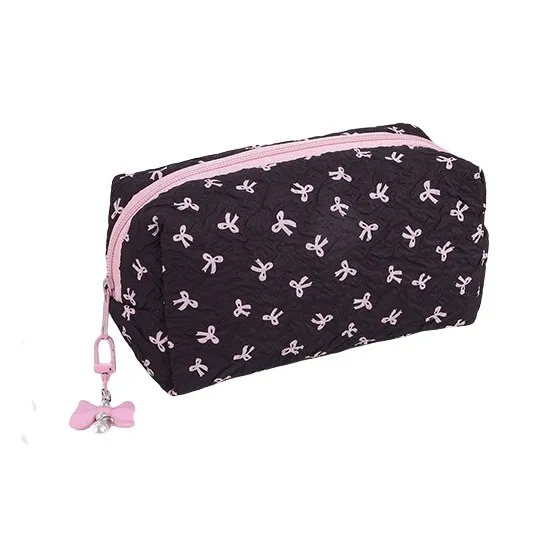 QEEDNS Cute Bowknot Makeup Bags Lightweight Large Capacity-4