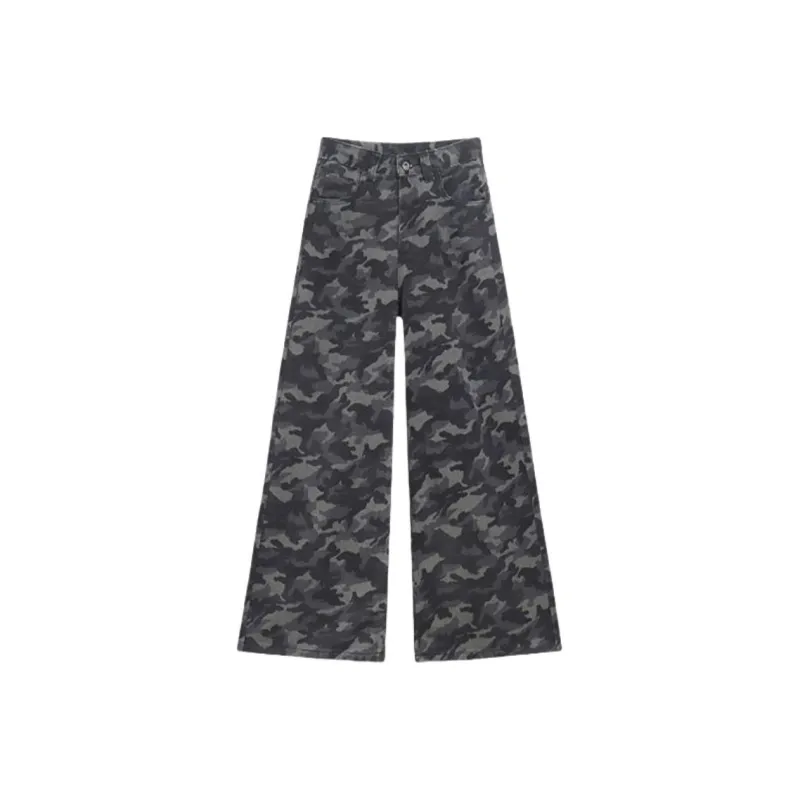 TIBINB Jeans Women's Camouflage-0