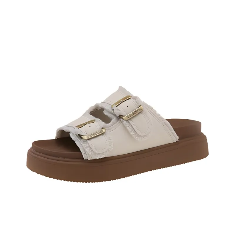 LXVB Slide Slippers Women's Black/Ecru/Yellow/Silver-4