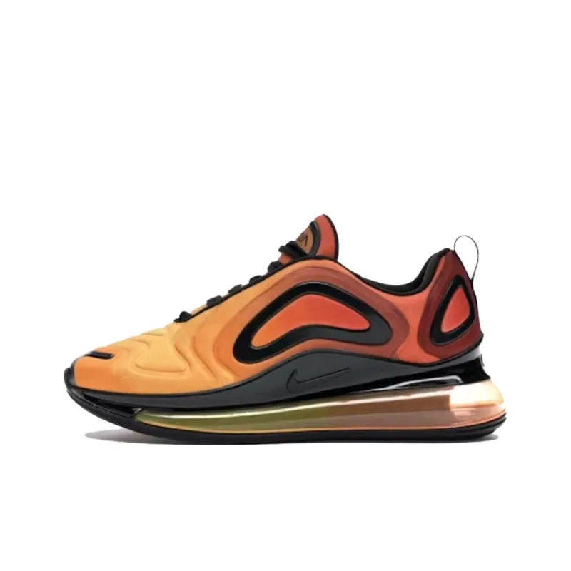 Nike Air Max 720 Anti Slip Wear Resistant Low Top Marathon Running Shoes Unisex Red Yellow-0