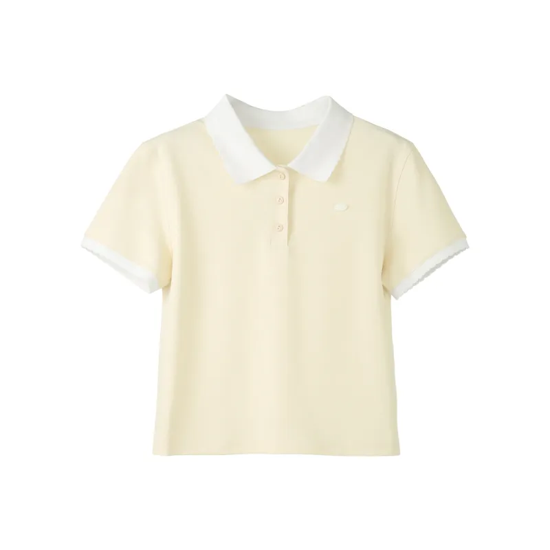 Fstudio Summer Petite Polo Neck Minimalist Outfit Short Sleeved T Shirts Women's-5