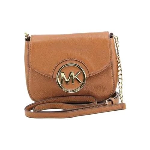 MICHAEL KORS Fulton Leather Shoulder Bag Trumpets Women's Brown