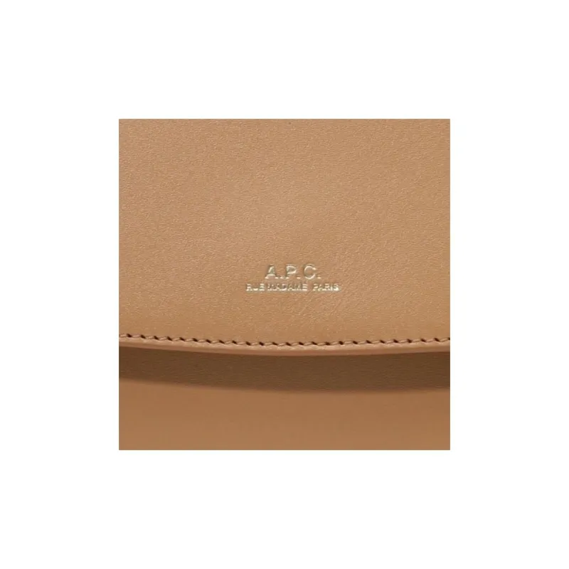 A.P.C Cow Leather Handbag, Shoulder Bag Women's Khaki-4