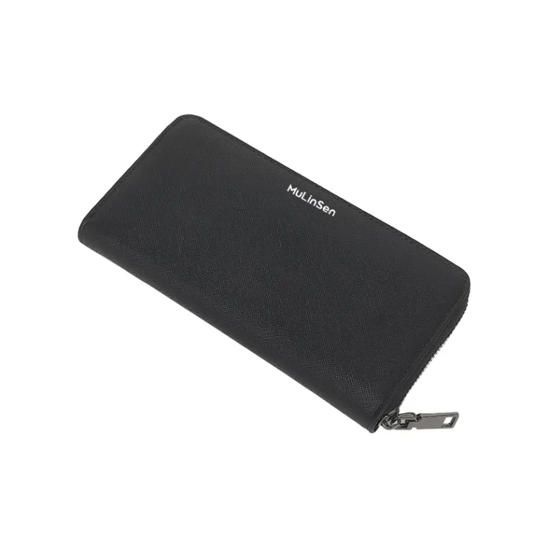 Mulinsen PU Wallet Regular Men's Carbon Fiber Texture/Plain Weave/Cross Grain-7