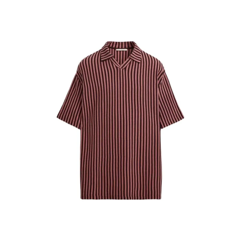 ZARA Polo Shirts Men Light Red-0
