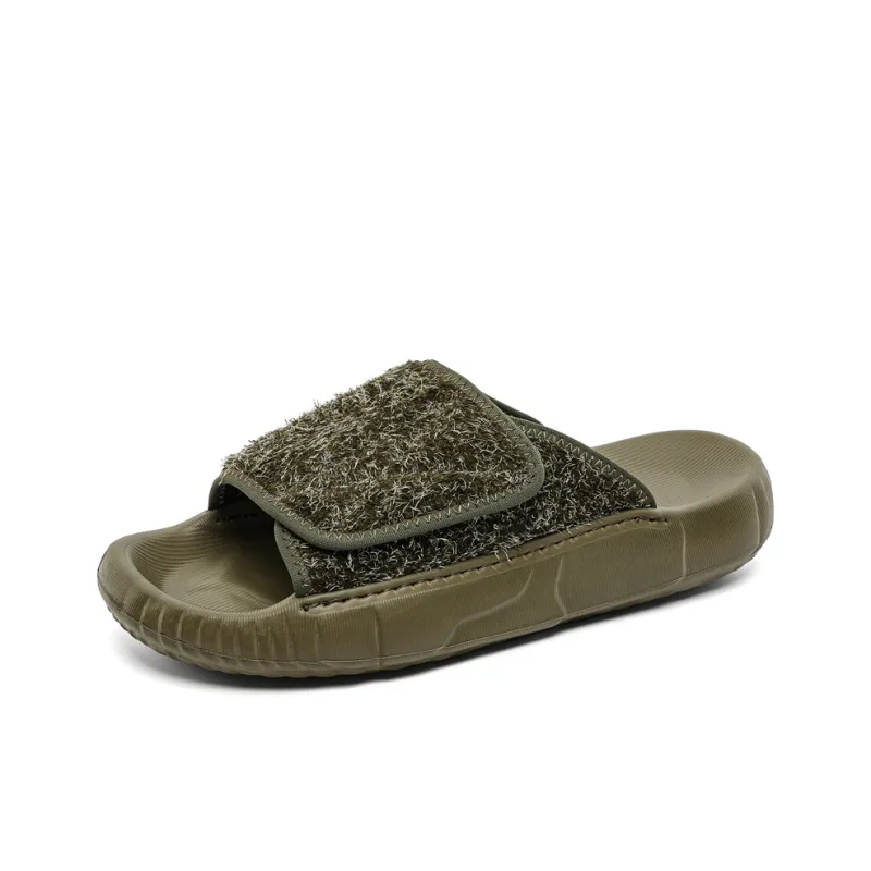 Roubini Slip Resistant Odor Resistant Slide Slippers Men's Brown Green-1