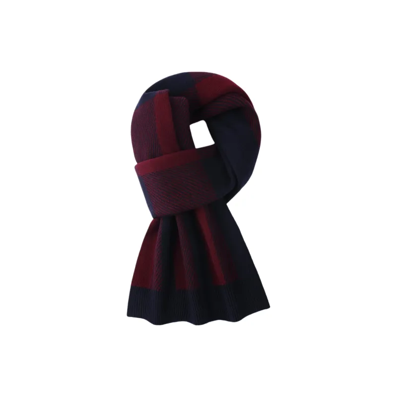 LIBO Sheep Wool Knit Scarves Men's-0