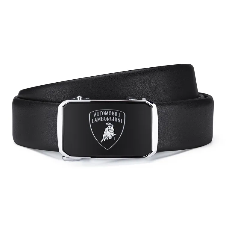 Automobili Lamborghini Cow Leather Belts Men's Width 3.5cm-5