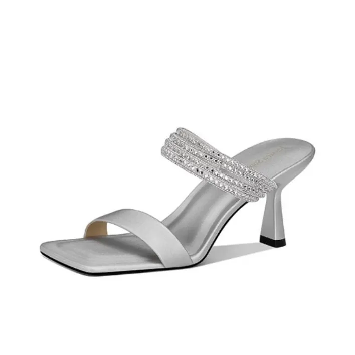 JESSICA SOPHIA Rhinestone Slip Resistant Abrasion Resistant Slide Slippers Women's-5